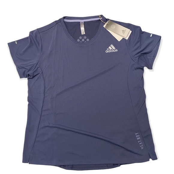 Adidas Heat Rdy Running Tee Sz XL Orbit Violet - Picture 2 of 12
